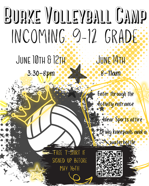 Burke HS Volleyball Camp June 10, 12, and 14